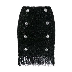 Balmain Fringed Tweed Skirt